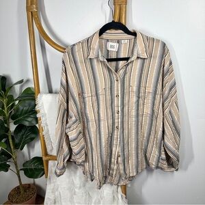 BDG Bell Button-Down Shirt Striped Oversized sz S